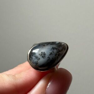 Sterling Silver Dendritic Agate Ring Size 6.5